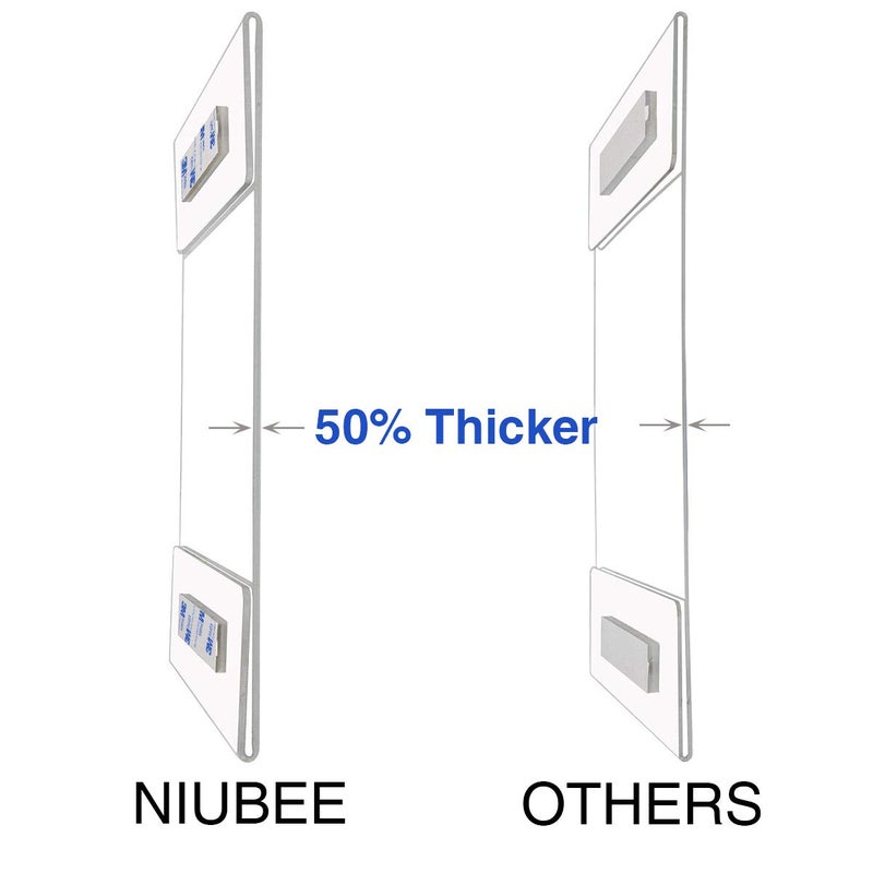 NIUBEE 4 x 6 inch Wall Mount Acrylic Sign Holder with Double Sided Adhesive Tape For Office, Home, Store, Restaurant, No Drilling - Vertical (12 Pack) - Image 3